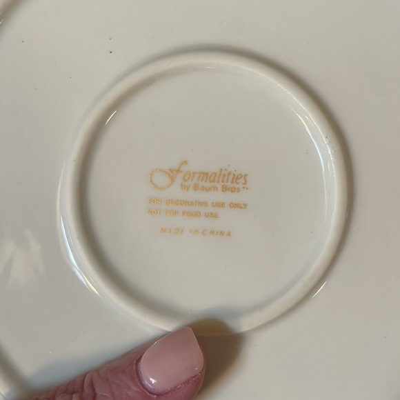 Vtg Formalities by Baum Brothers Victoria Rose Trinket Tray Plate - Picture 6 of 6